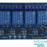 Module de 4 Relais 5V pour Arduino - un module de commande de relais polyvalent pour vos projets Arduino, permettant de contrôler jusqu'à 4 circuits avec une tension de 5V.