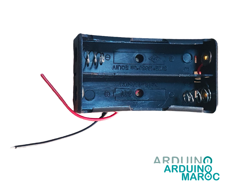 Porte Pile 18650 pour deux batteries 3.7V insérées