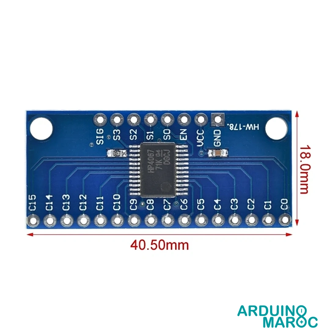 CD74HC4067-Module.webp CD74HC4067 Multiplexeur Démultiplexeur 16 Canaux – Image 1
