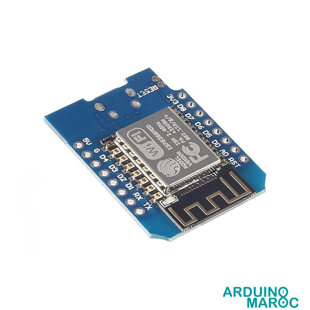 ESP8266-Wemos.webp ESP8266 Wemos D1 Mini Wi-Fi Microcontrôleur 4MB 160MHz – Image 1