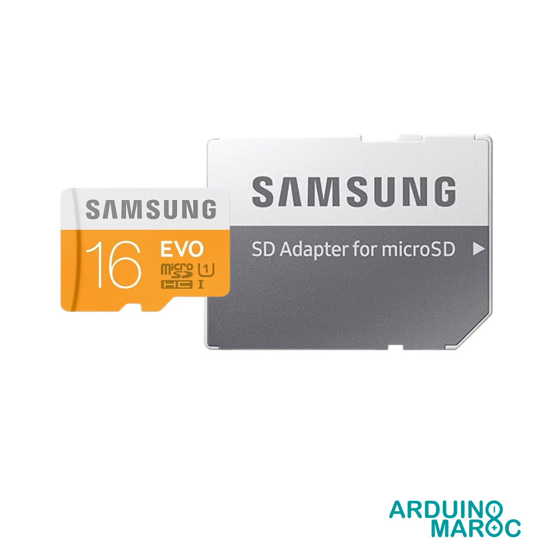 Samsung-MicroSDHC-16Go-Class10-avec-adaptateur.png Samsung MicroSDHC 16Go Class 10 Adaptateur Inclus – Image 1